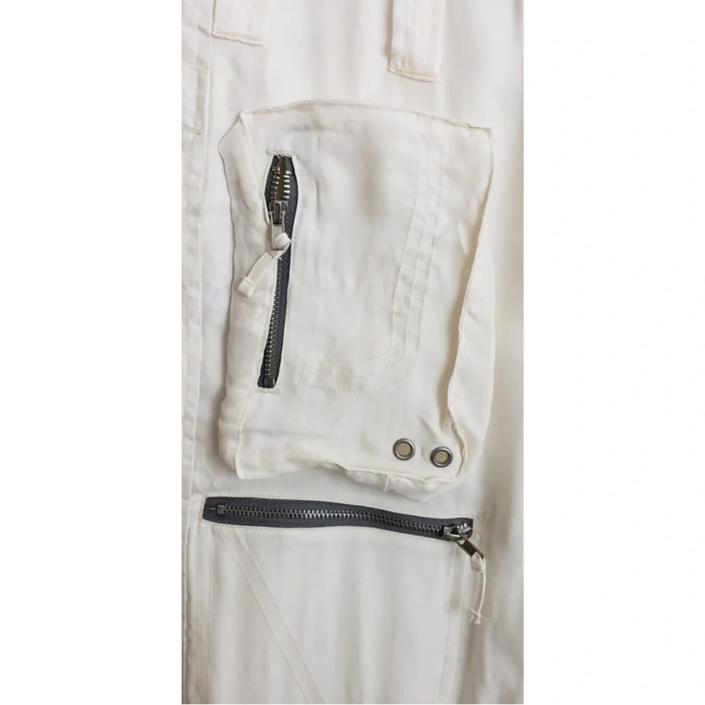 Johnny Was Pete & Greta Marika Cargo Pants Button Zipper Front  White Y2K - Picture 4 of 5
